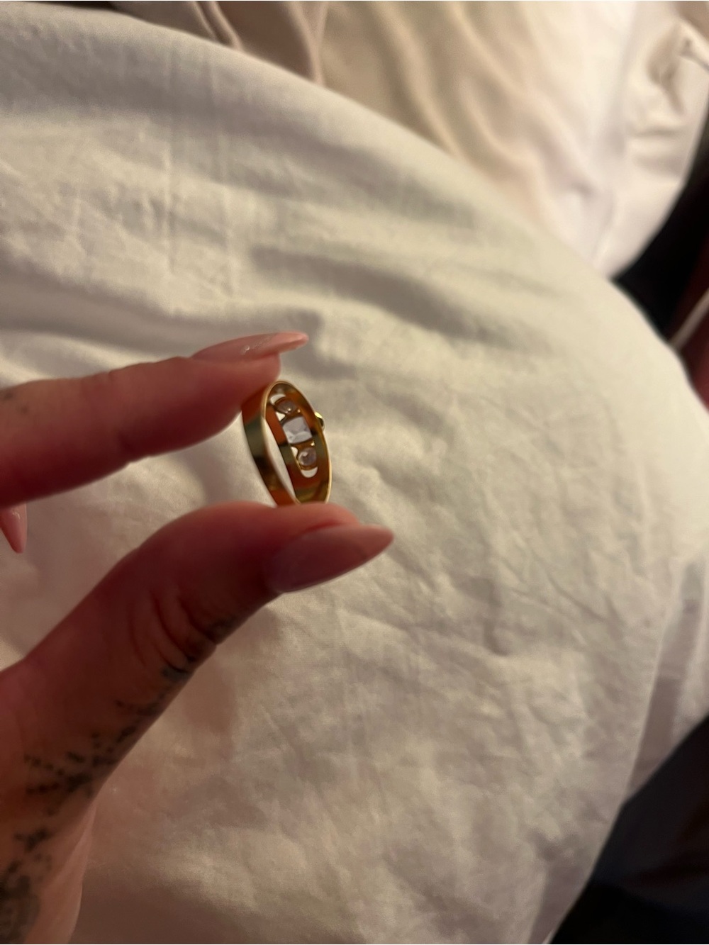 18K yellow gold aquamarine ring - Picture 7 of 8